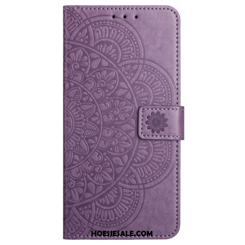 Leren Hoesje Xiaomi Redmi Note 13 Pro 5g Bedrukte Mandala Met Bandje Bescherming Hoesje