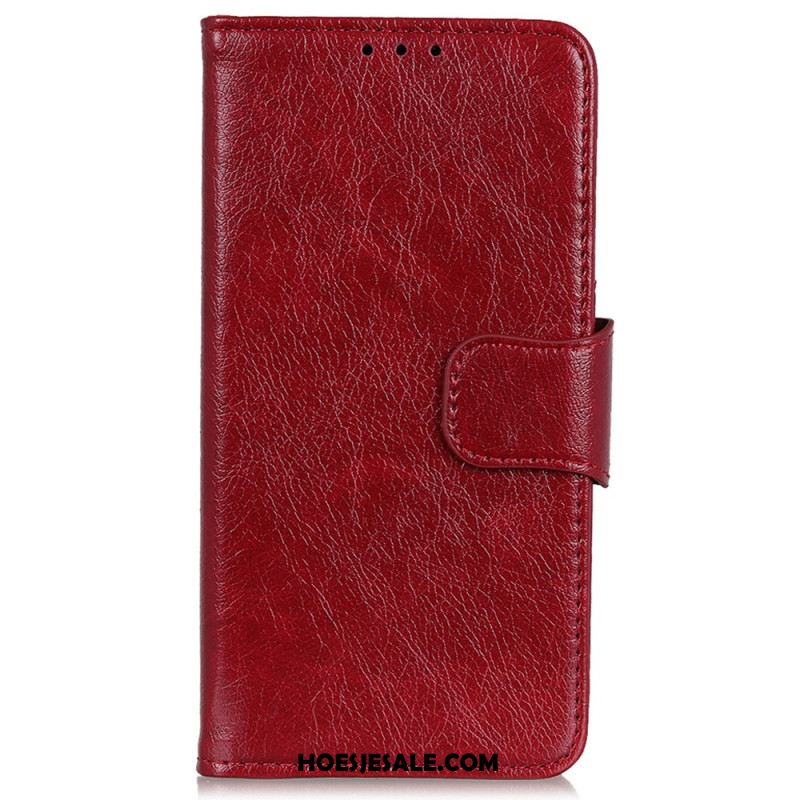 Leren Hoesje Xiaomi Redmi Note 13 Pro Plus 5g Splitnappaleer Bescherming Hoesje