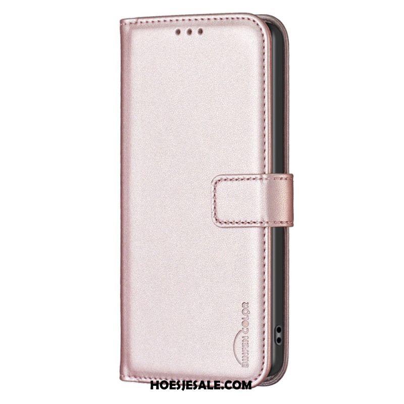 Leren Hoesje iPhone 16 Plus Klassieke Binfen-kleur Bescherming Hoesje