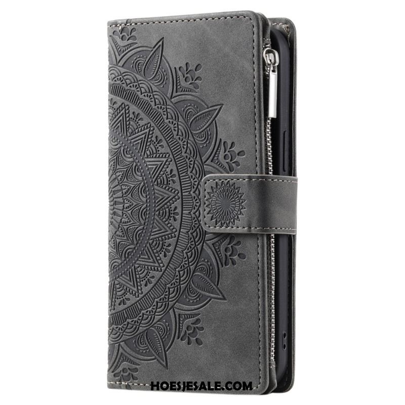 Leren Hoesje iPhone 16 Plus Mandala-portemonnee