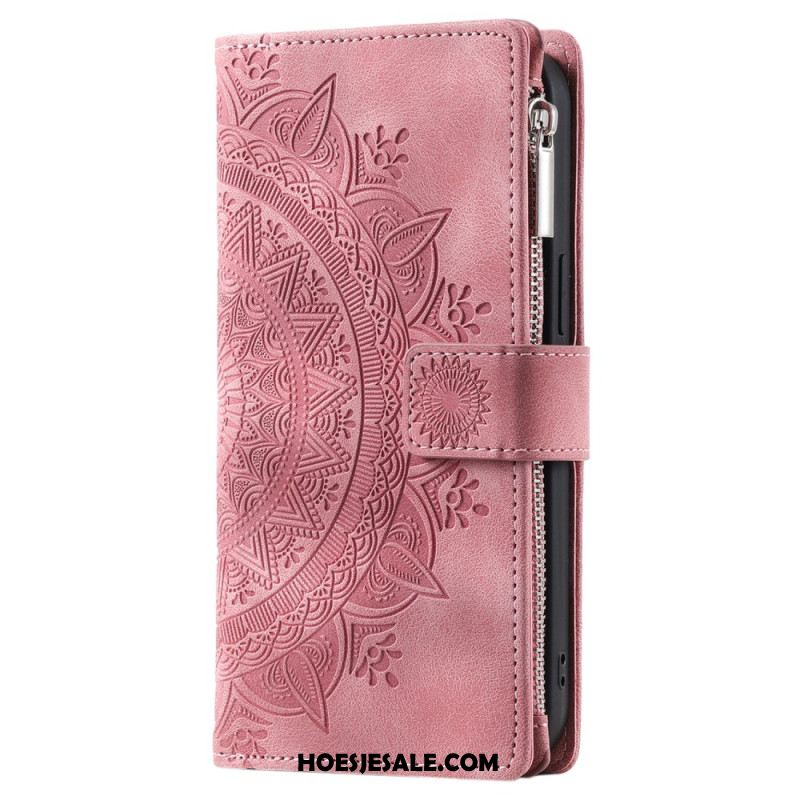 Leren Hoesje iPhone 16 Plus Mandala-portemonnee