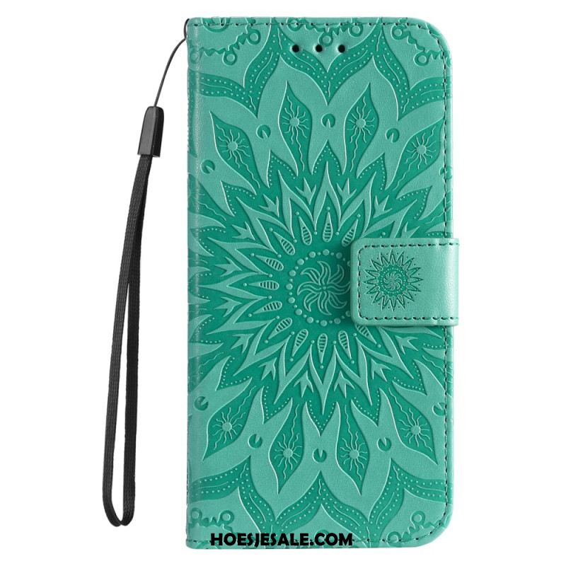 Leren Hoesje iPhone 16 Pro Mandala Met Koord