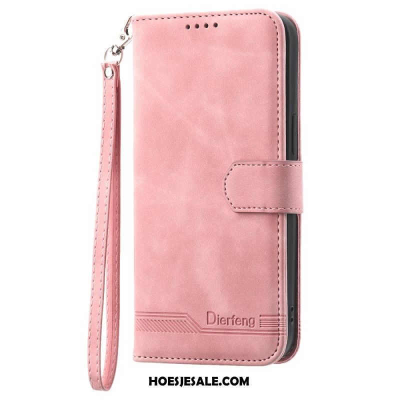 Leren Hoesje iPhone 16 Pro Max Dierfeng Bescherming Hoesje