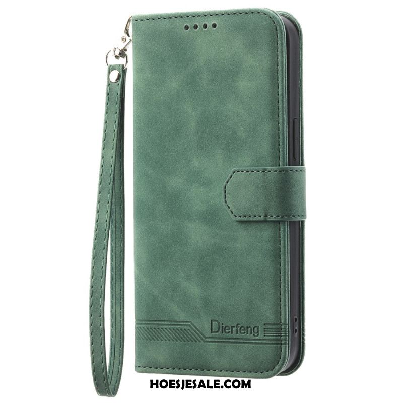 Leren Hoesje iPhone 16 Pro Max Dierfeng Bescherming Hoesje