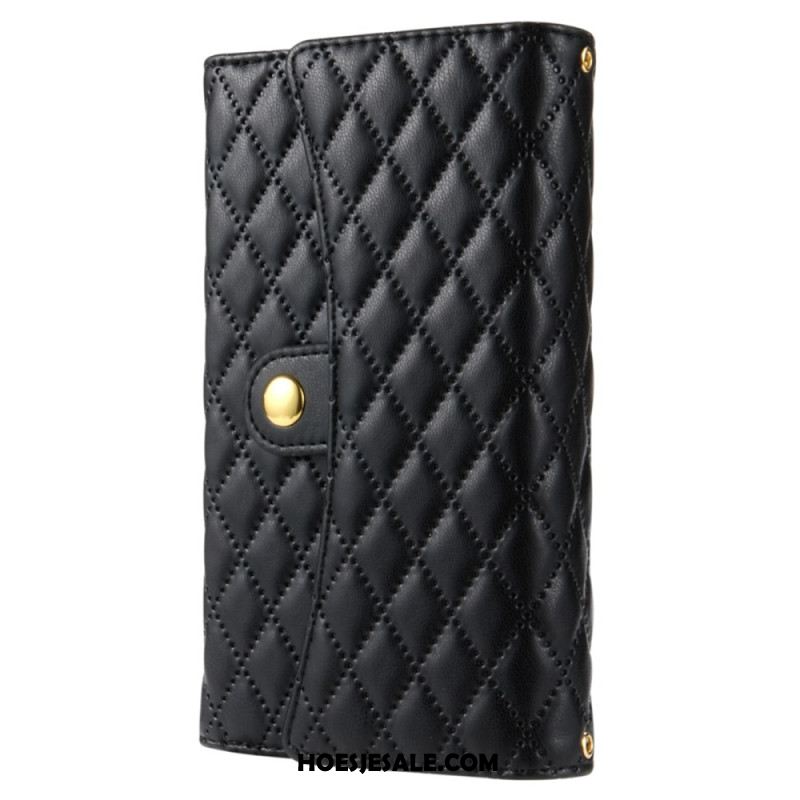 Leren Hoesje iPhone 16 Pro Max Etui Met Portemonnee En Schouderband Bescherming Hoesje