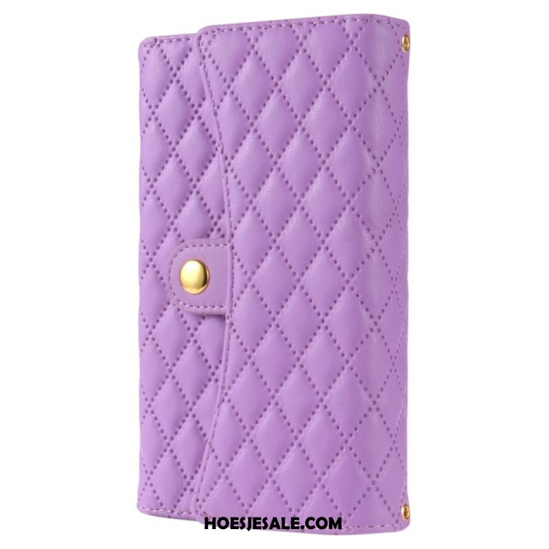 Leren Hoesje iPhone 16 Pro Max Etui Met Portemonnee En Schouderband Bescherming Hoesje