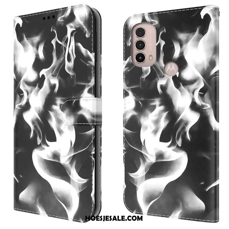 Leren Hoesje voor Moto E40 / E30 / E20 Abstract Patroon