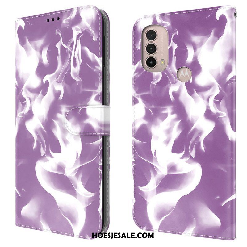 Leren Hoesje voor Moto E40 / E30 / E20 Abstract Patroon