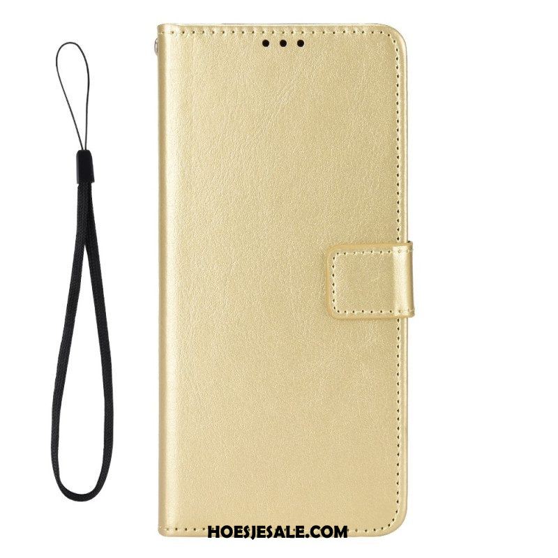 Leren Hoesje voor OnePlus 10T 5G Met Ketting Faux Leather Flashy Met Riem