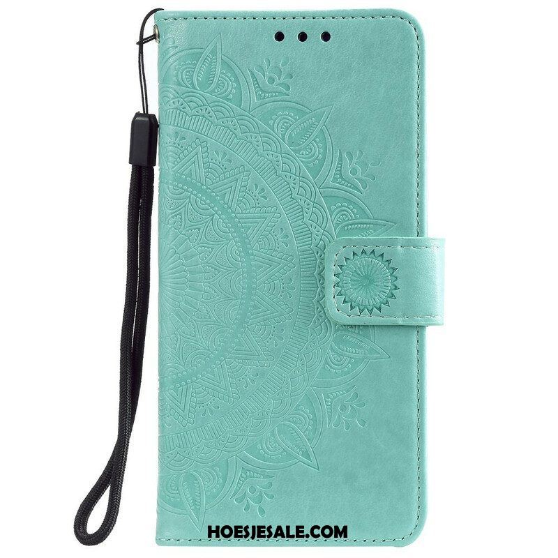 Leren Hoesje voor Samsung Galaxy A42 5G Zon Mandala