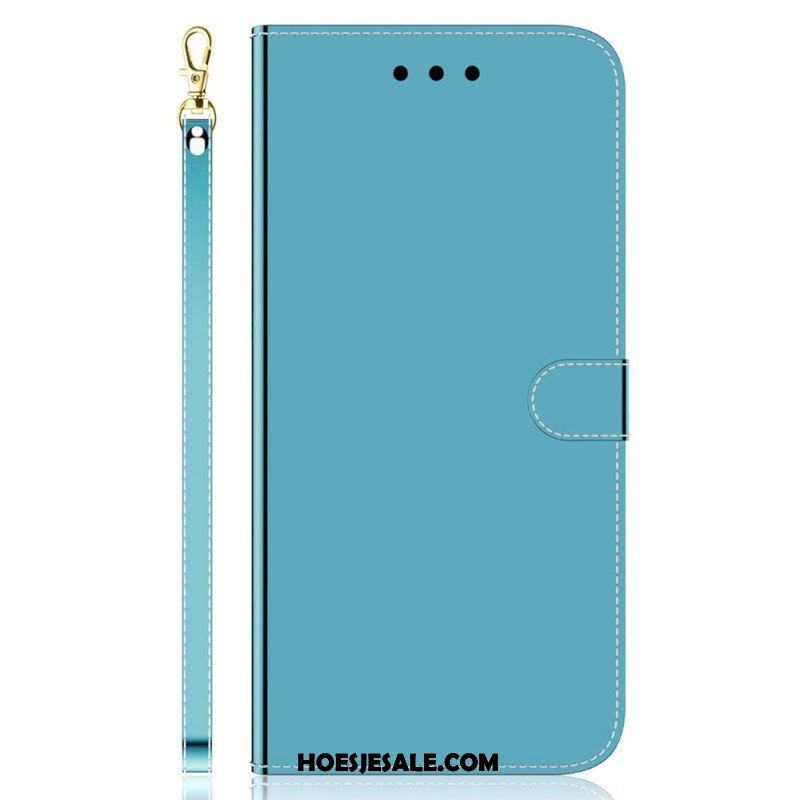 Leren Hoesje voor Samsung Galaxy M53 5G Spiegel En Lanyard