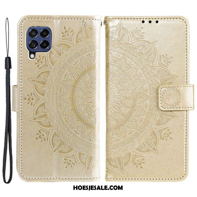 Leren Hoesje voor Samsung Galaxy M53 5G Zon Mandala