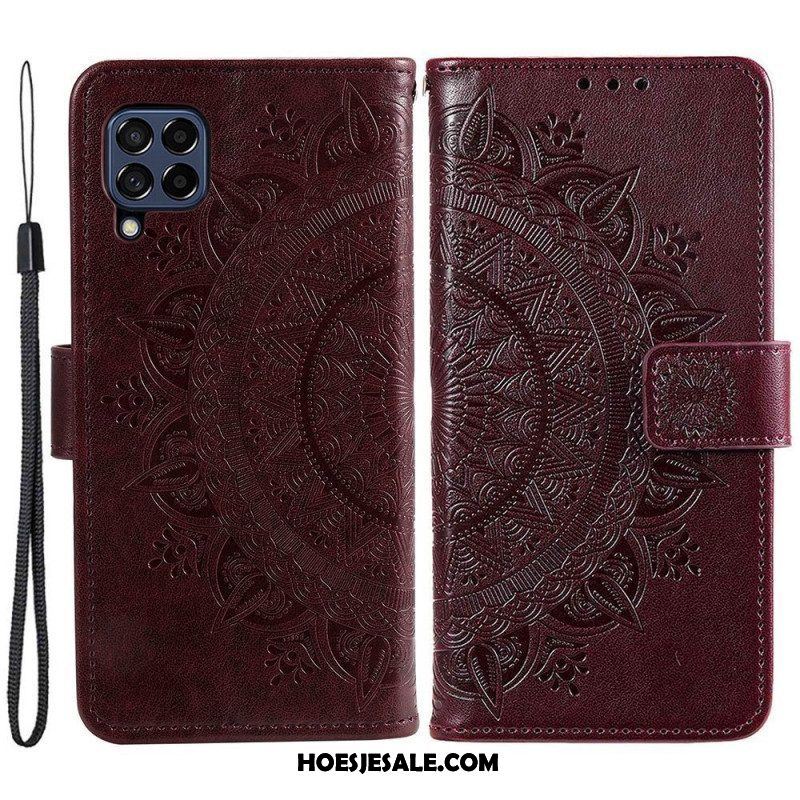 Leren Hoesje voor Samsung Galaxy M53 5G Zon Mandala