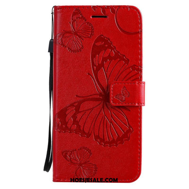 Leren Hoesje voor Samsung Galaxy S20 Plus / S20 Plus 5G Met Ketting Gigantische Riemvlinders