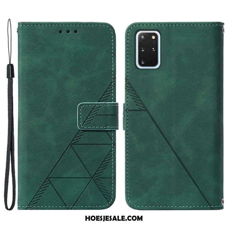 Leren Hoesje voor Samsung Galaxy S20 Plus / S20 Plus 5G Piramide Leereffect