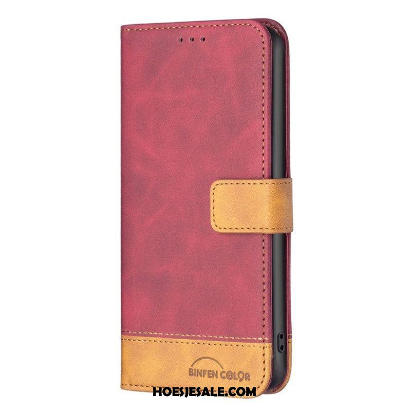 Leren Hoesje voor Samsung Galaxy S23 5G Binfen Kleur Bicolor