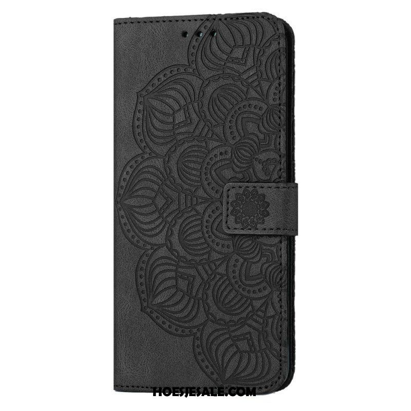 Leren Hoesje voor Samsung Galaxy S23 Plus 5G Met Ketting Strakke Mandala