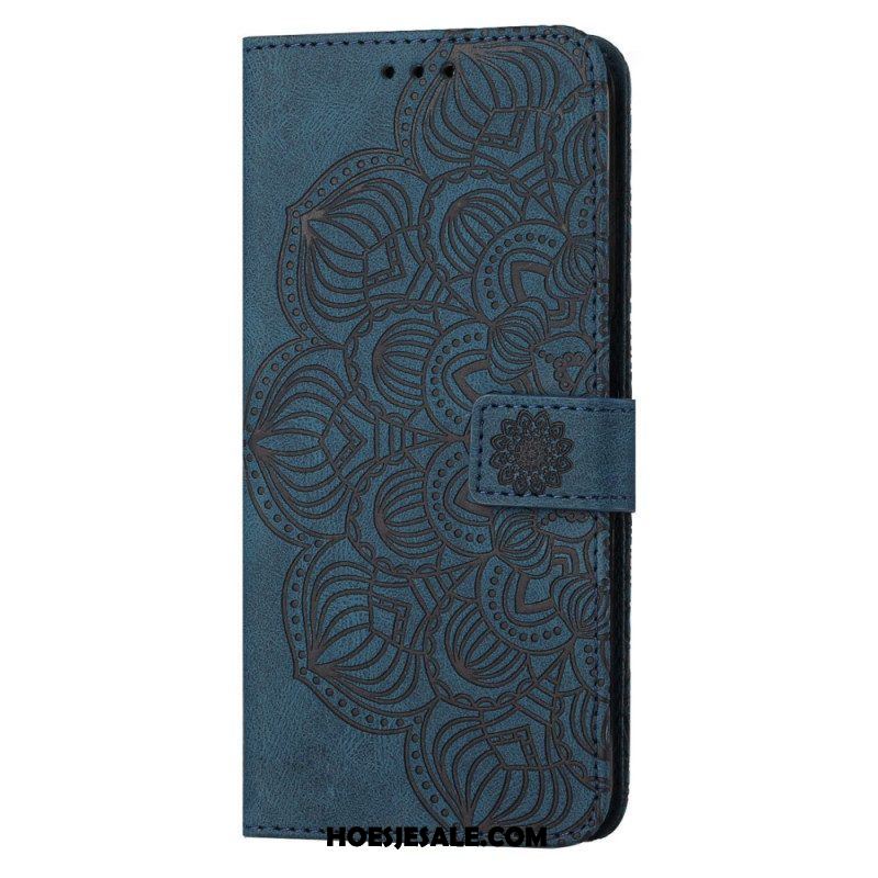 Leren Hoesje voor Samsung Galaxy S23 Plus 5G Met Ketting Strakke Mandala