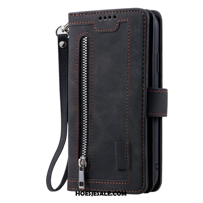 Leren Hoesje voor Samsung Galaxy S23 Ultra 5G Portemonnee Leren Portemonnee & Lanyard