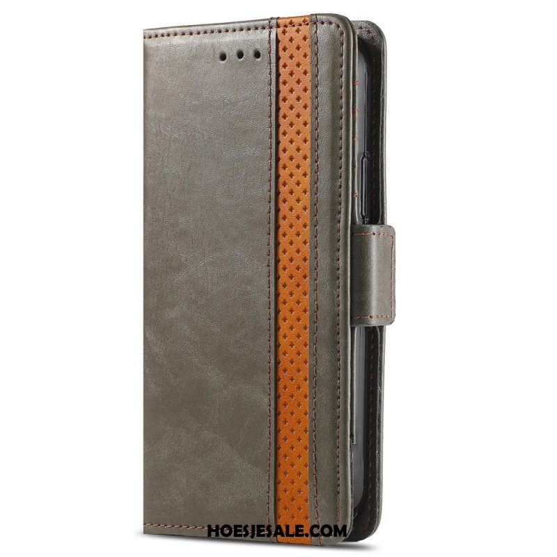 Leren Hoesje voor Xiaomi 12 / 12X Tweekleurige Dubbele Sluiting