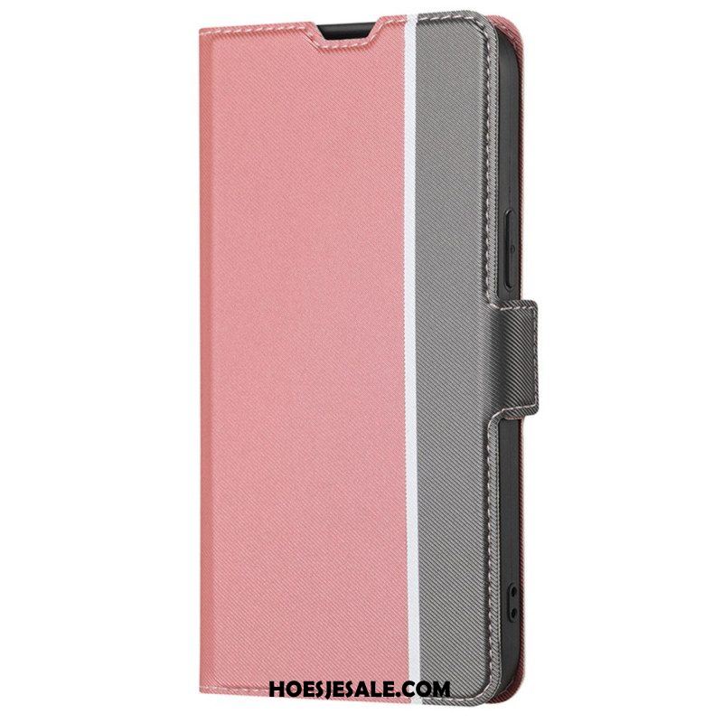 Leren Hoesje voor Xiaomi 12 / 12X Tweekleurige Dubbele Sluiting