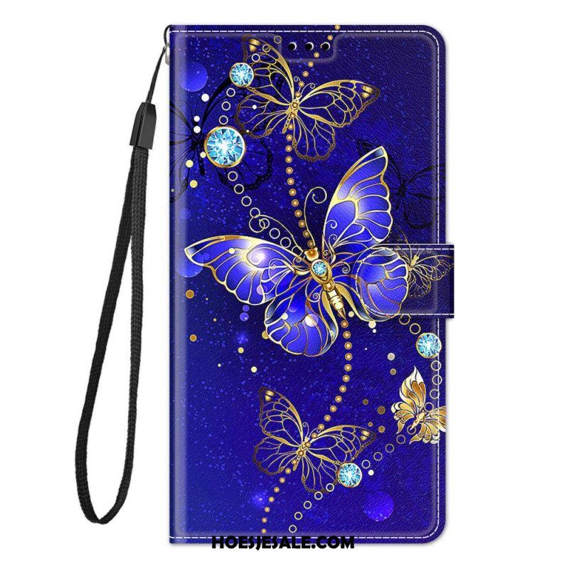 Leren Hoesje voor Xiaomi 12 / 12X Vlinderwaaier Met Lanyard