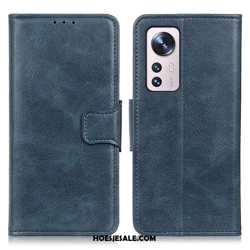 Leren Hoesje voor Xiaomi 12 Pro Omkeerbare Sluiting Met Leereffect