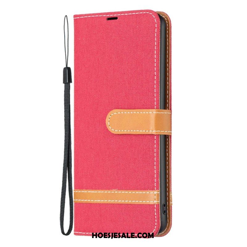 Leren Hoesje voor Xiaomi 12T / 12T Pro Met Ketting Band Van Stof En Leereffect