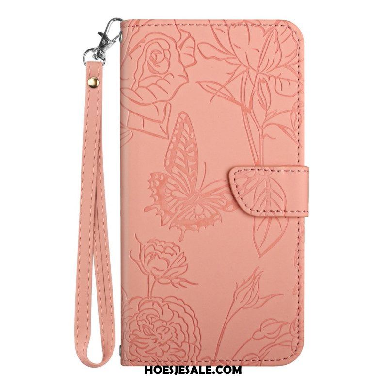 Leren Hoesje voor Xiaomi 13 Pro Vlinders En Lanyard