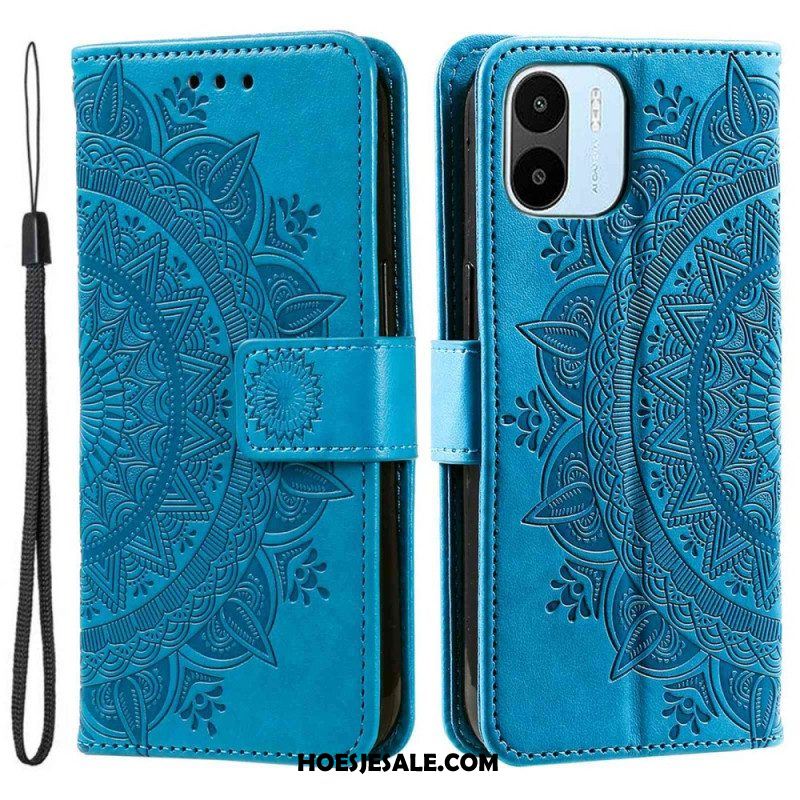 Leren Hoesje voor Xiaomi Redmi A1 Zon Mandala