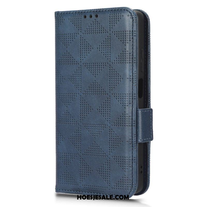 Leren Hoesje voor Xiaomi Redmi Note 12 5G Driehoeken Met Lanyard