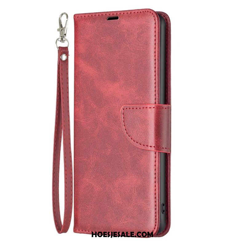 Leren Hoesje voor Xiaomi Redmi Note 12 5G Schuine Sluiting