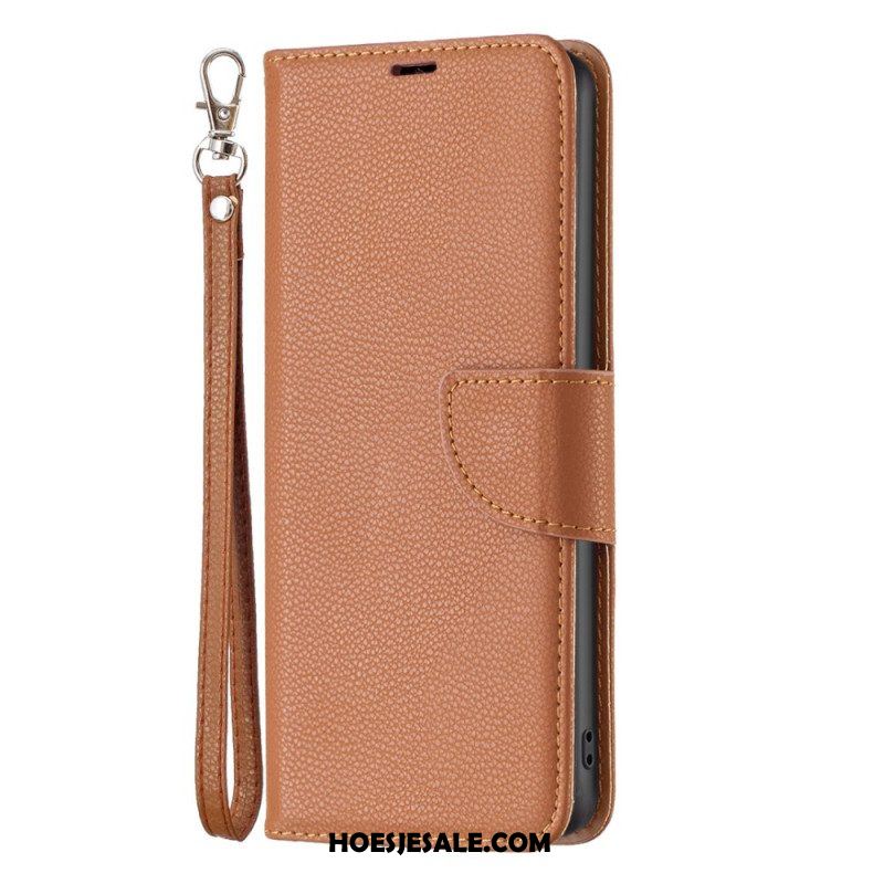 Leren Hoesje voor Xiaomi Redmi Note 12 Pro Met Ketting Schuine Riemsluiting