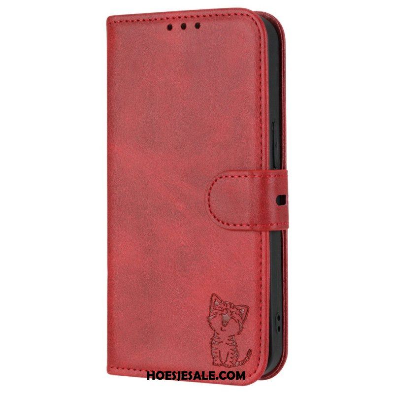 Leren Hoesje voor iPhone 14 Katje