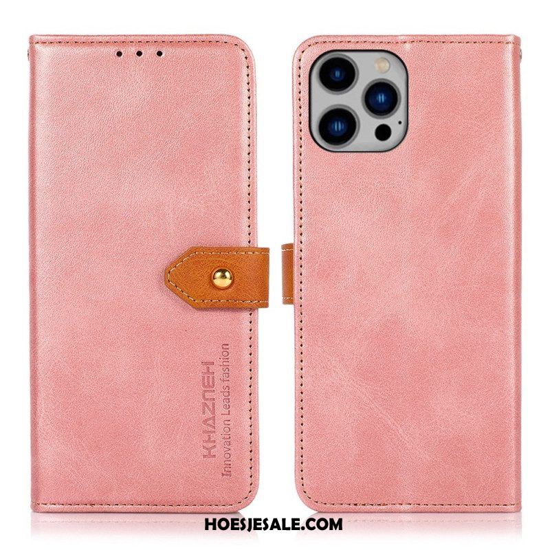 Leren Hoesje voor iPhone 14 Plus Met Khazneh-riem