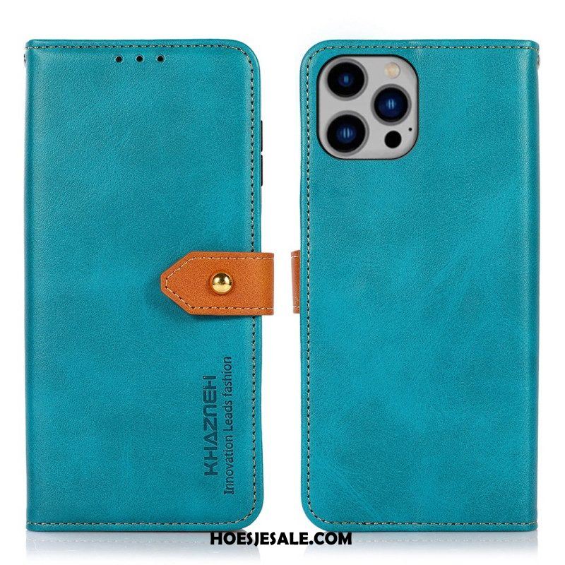 Leren Hoesje voor iPhone 14 Plus Met Khazneh-riem