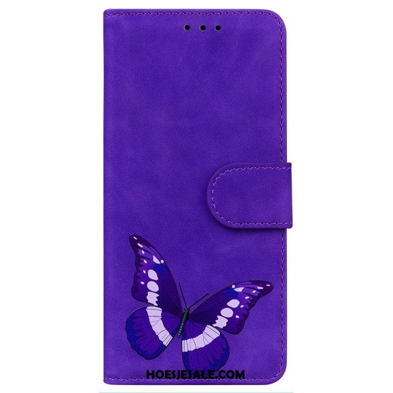 Leren Hoesje voor iPhone 14 Pro Vlinder Elegantie