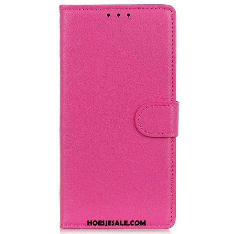 Leren Hoesje voor iPhone 14 Traditioneel Lychee