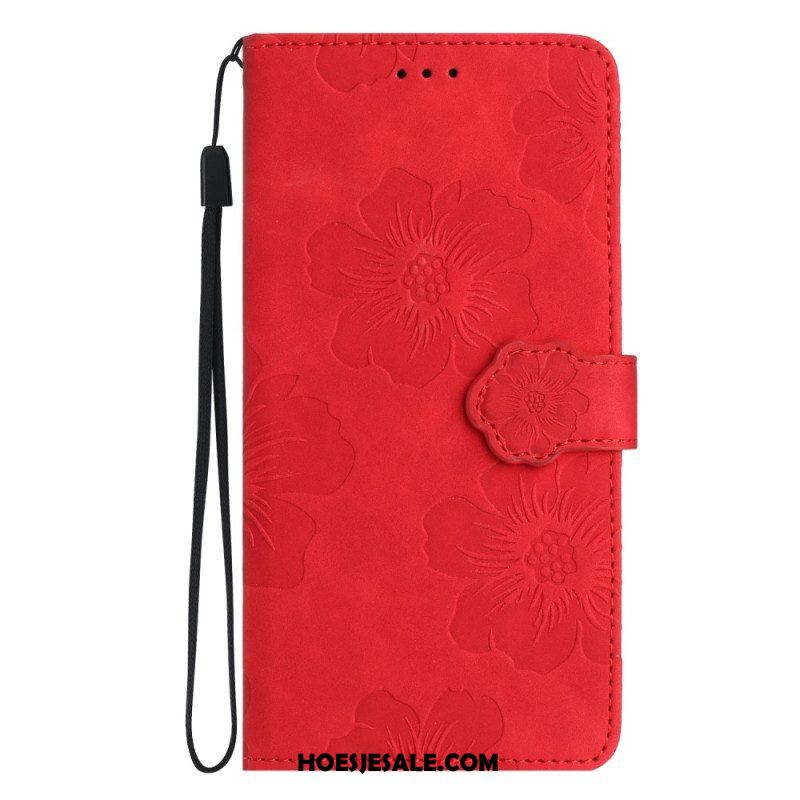 Leren Hoesje voor iPhone 15 Bloemenprint