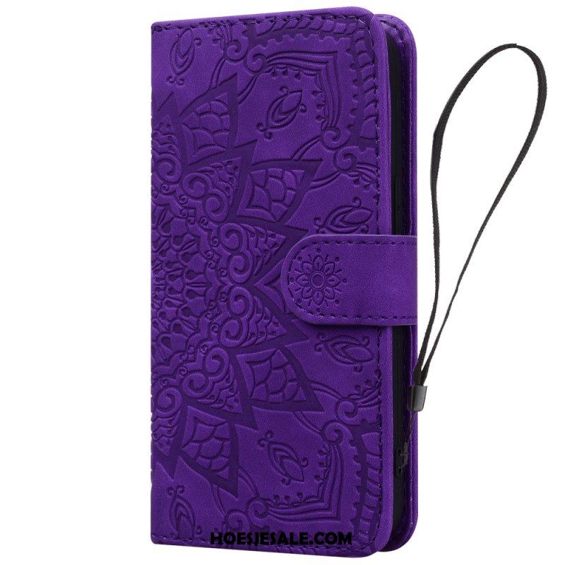 Leren Hoesje voor iPhone 15 Pro Max Mandala-print