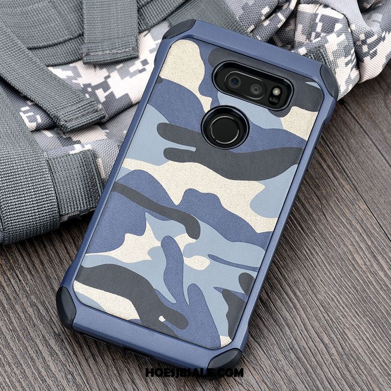 Lg V30 Hoesje Anti-fall All Inclusive Blauw Camouflage Mobiele Telefoon Sale