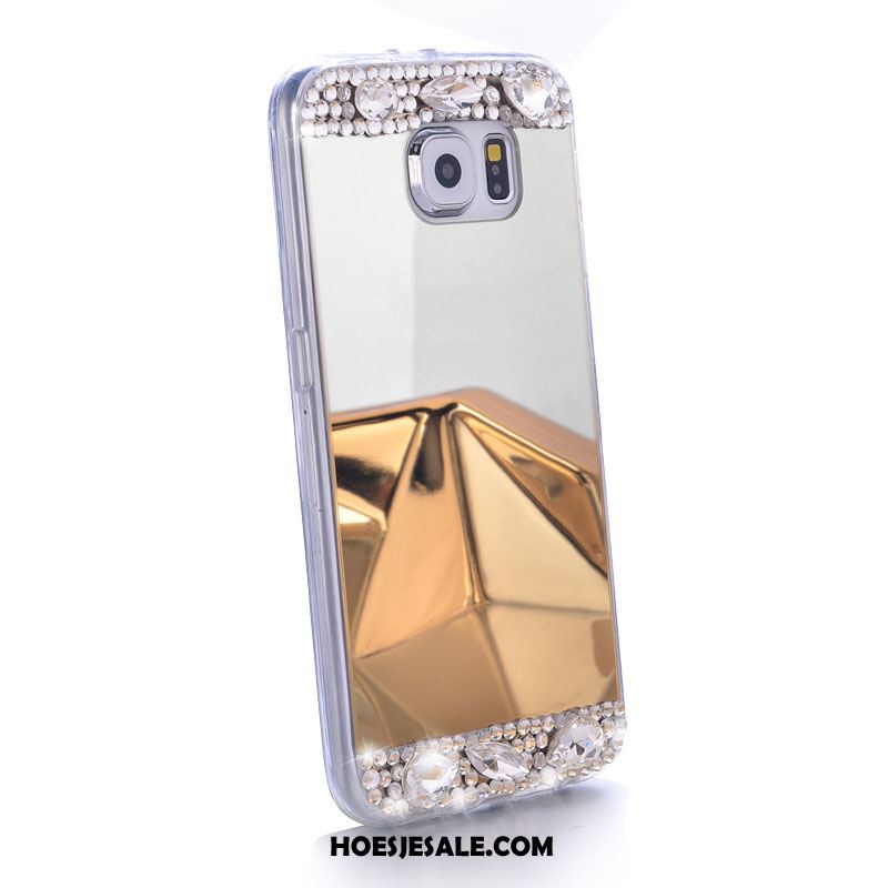 Samsung Galaxy S6 Hoesje Doorzichtig Zilver Hoes Siliconen Bescherming Sale