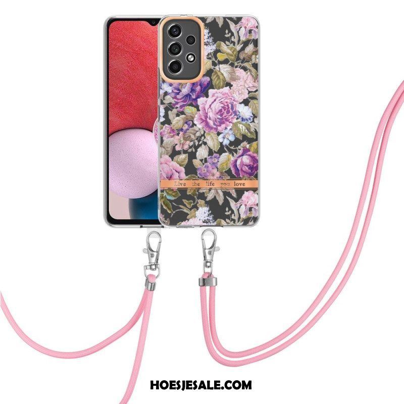 Telefoonhoesje voor Samsung Galaxy A13 Met Koord Mandala Zon Met Lanyard