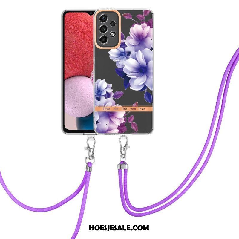 Telefoonhoesje voor Samsung Galaxy A13 Met Koord Mandala Zon Met Lanyard