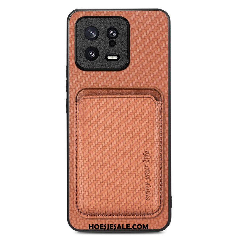 Telefoonhoesje voor Xiaomi 13 Afneembare Kaarthouder Van Koolstofvezel