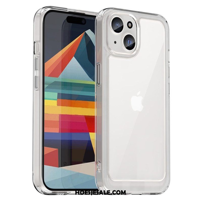 Telefoonhoesje voor iPhone 15 Plus Acryl Achterkant En Siliconen Randen