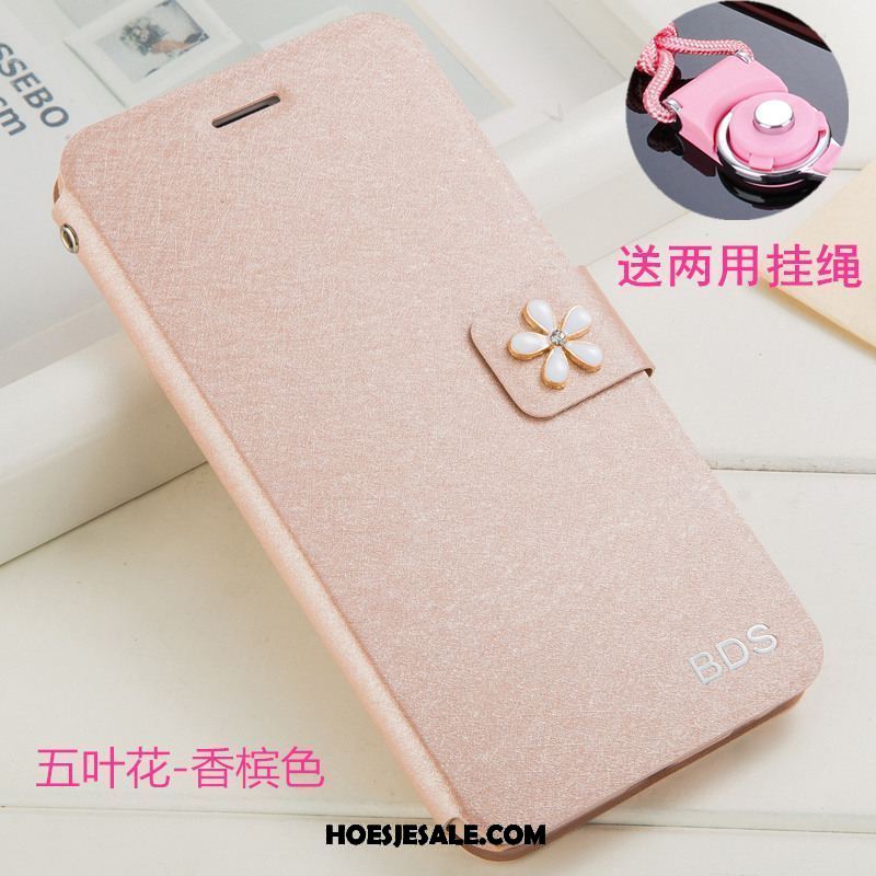 Xiaomi Redmi 6a Hoesje Hanger Bescherming Clamshell Rood Leren Etui Korting