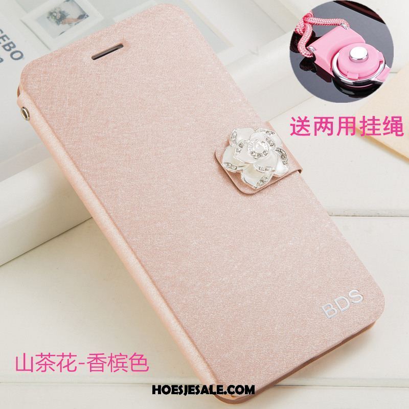 Xiaomi Redmi 6a Hoesje Hanger Bescherming Clamshell Rood Leren Etui Korting