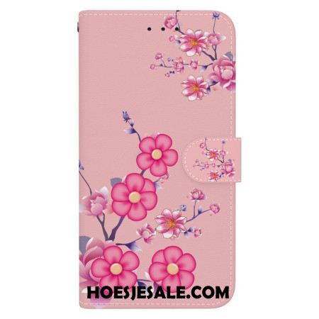 Bescherming Hoesje Oppo Reno 11f 5g Sakura-patroon Met Riem