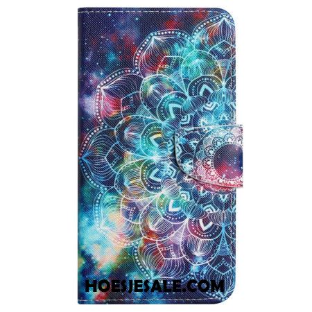 Bescherming Hoesje Samsung Galaxy S24 Ultra 5g Sterrenhemel En Mandala Met Riempje